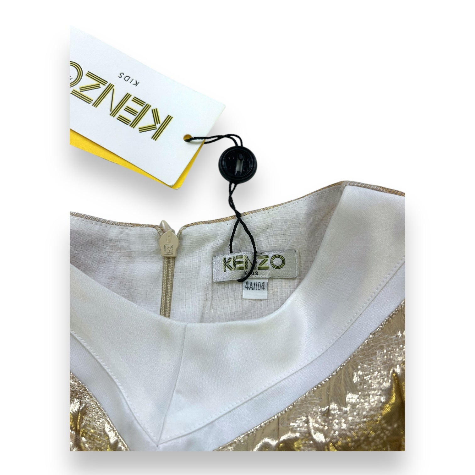 KENZO - BLOUSE - BLANC, OR - 4 ANS