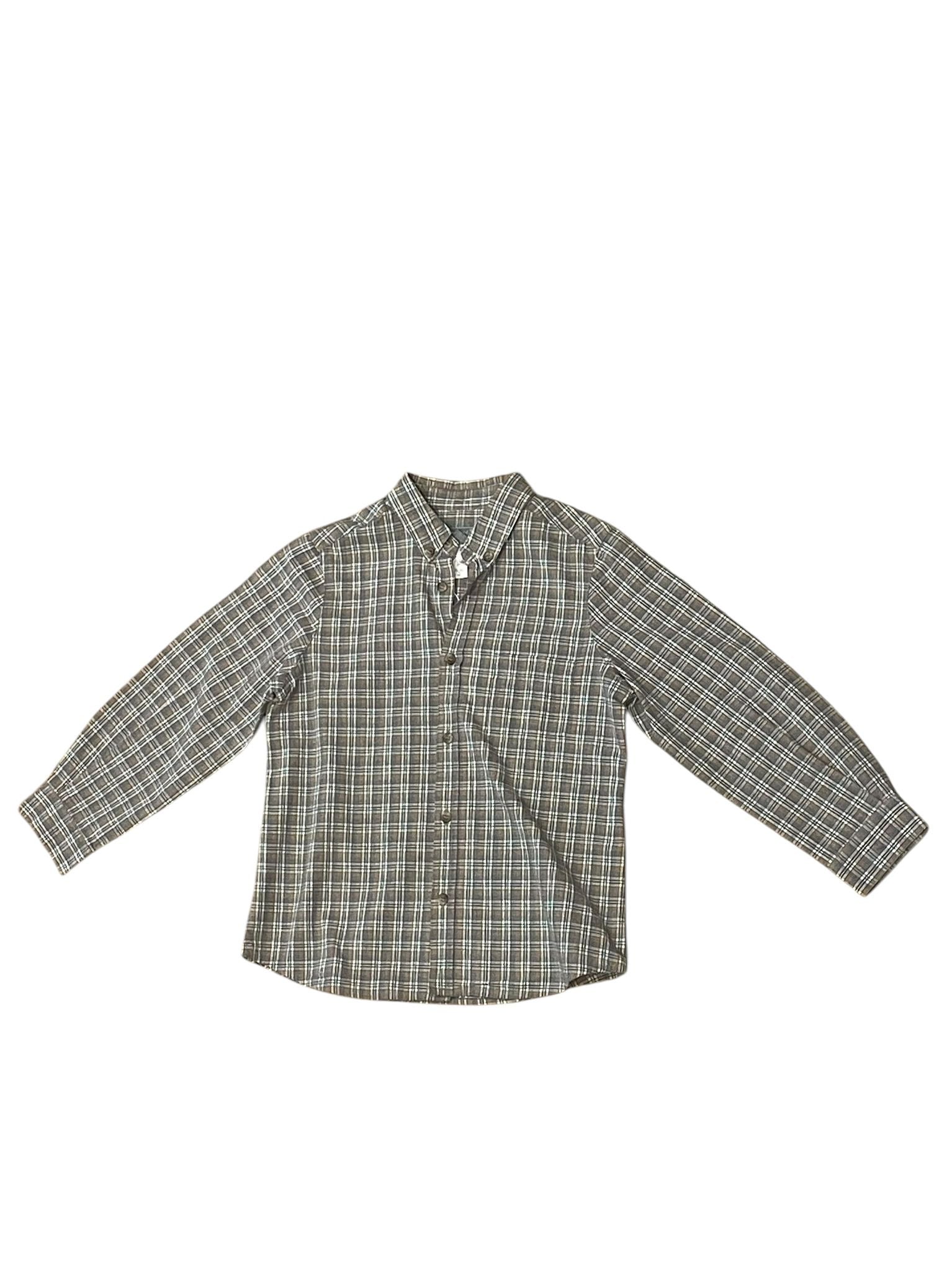 BONPOINT - Chemise marron à carreaux à manches longues - 4 ans