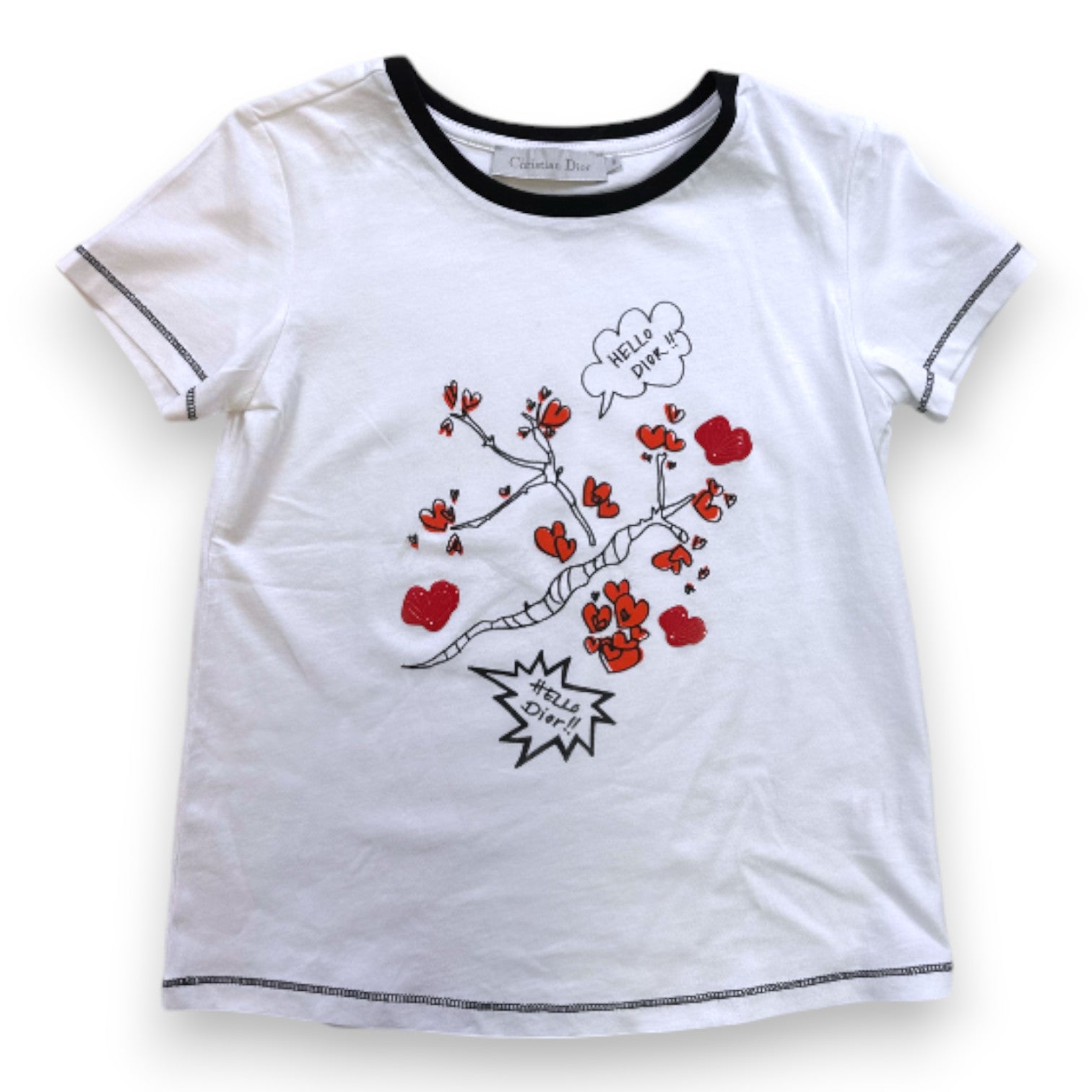 DIOR - T-SHIRT BLANC, BLEU - 8 ANS