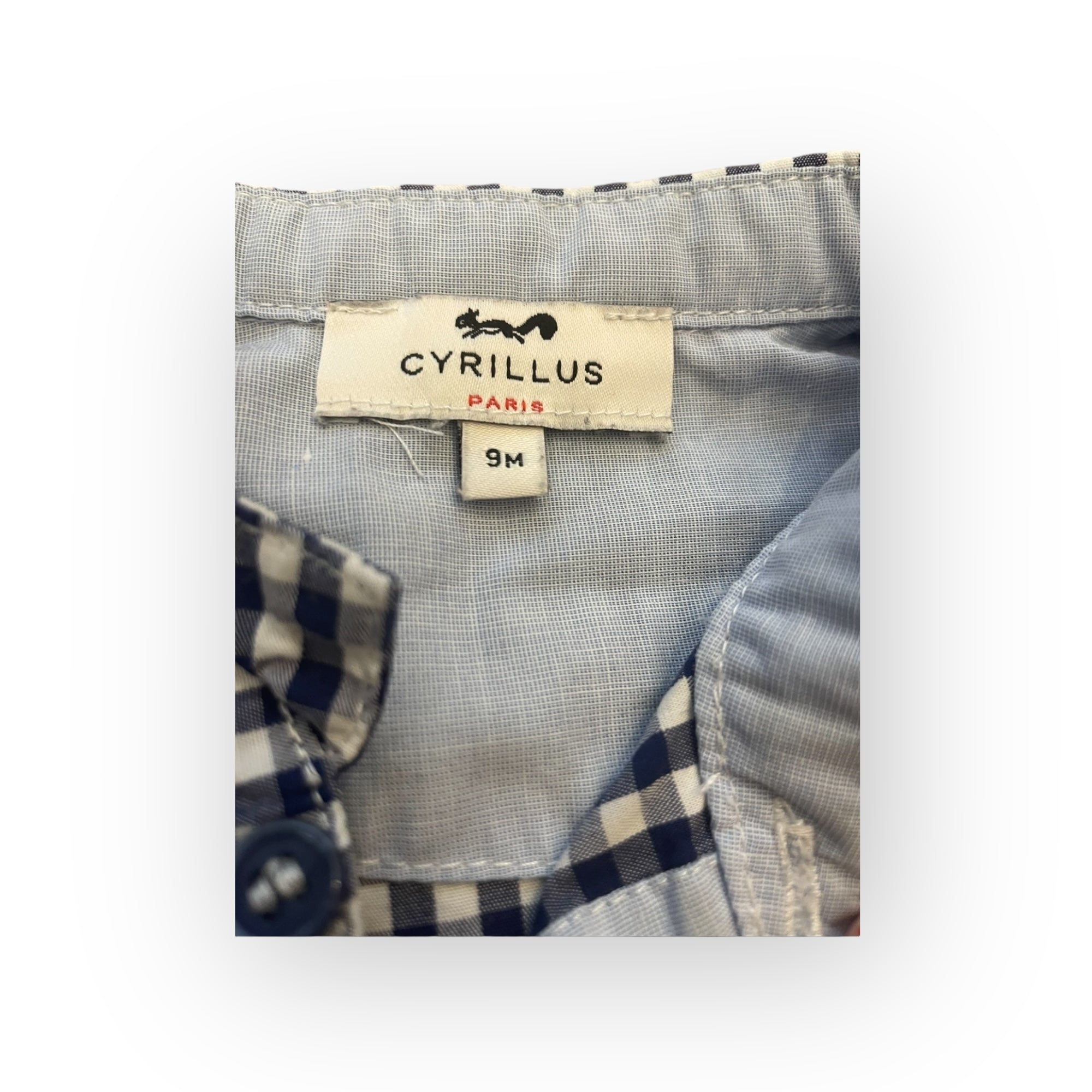 CYRILLUS - CHEMISE BLANC, NOIR - 9 MOIS