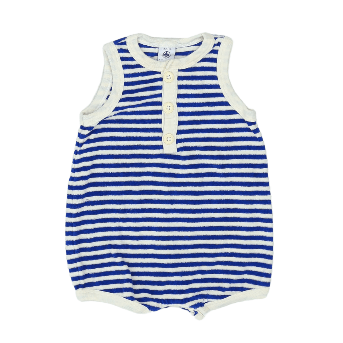 PETIT BATEAU - COMBINAISON DE BAIN - BLEU, BLANC - 6 MOIS