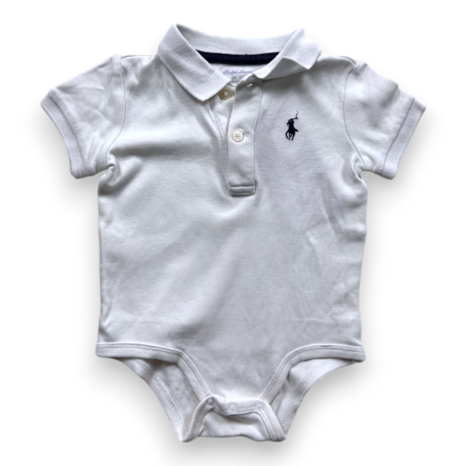 RALPH LAUREN - Body polo blanc à manches courtes - 6 mois