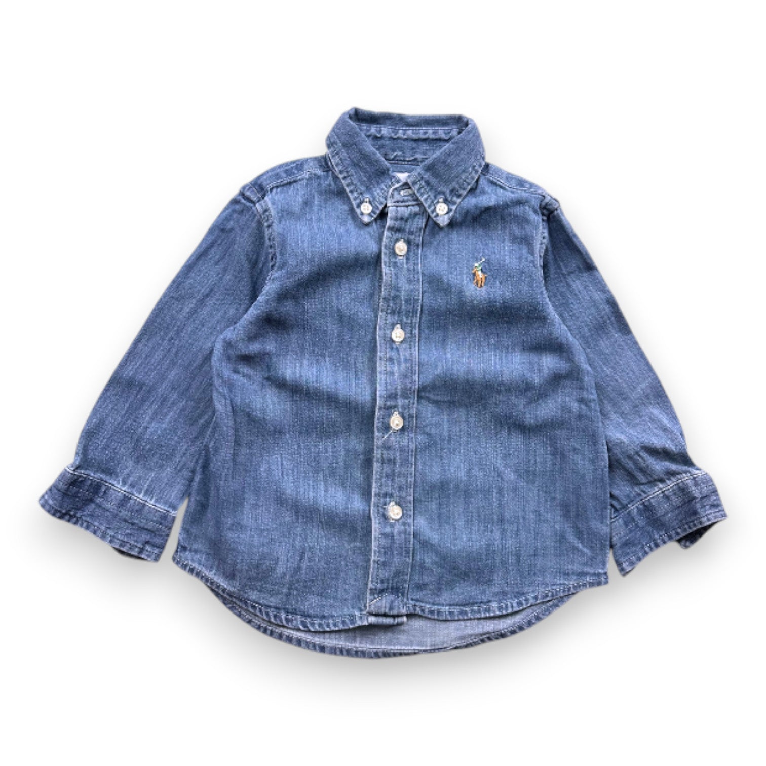 RALPH LAUREN - Chemise en jean à manches longues - 12 mois