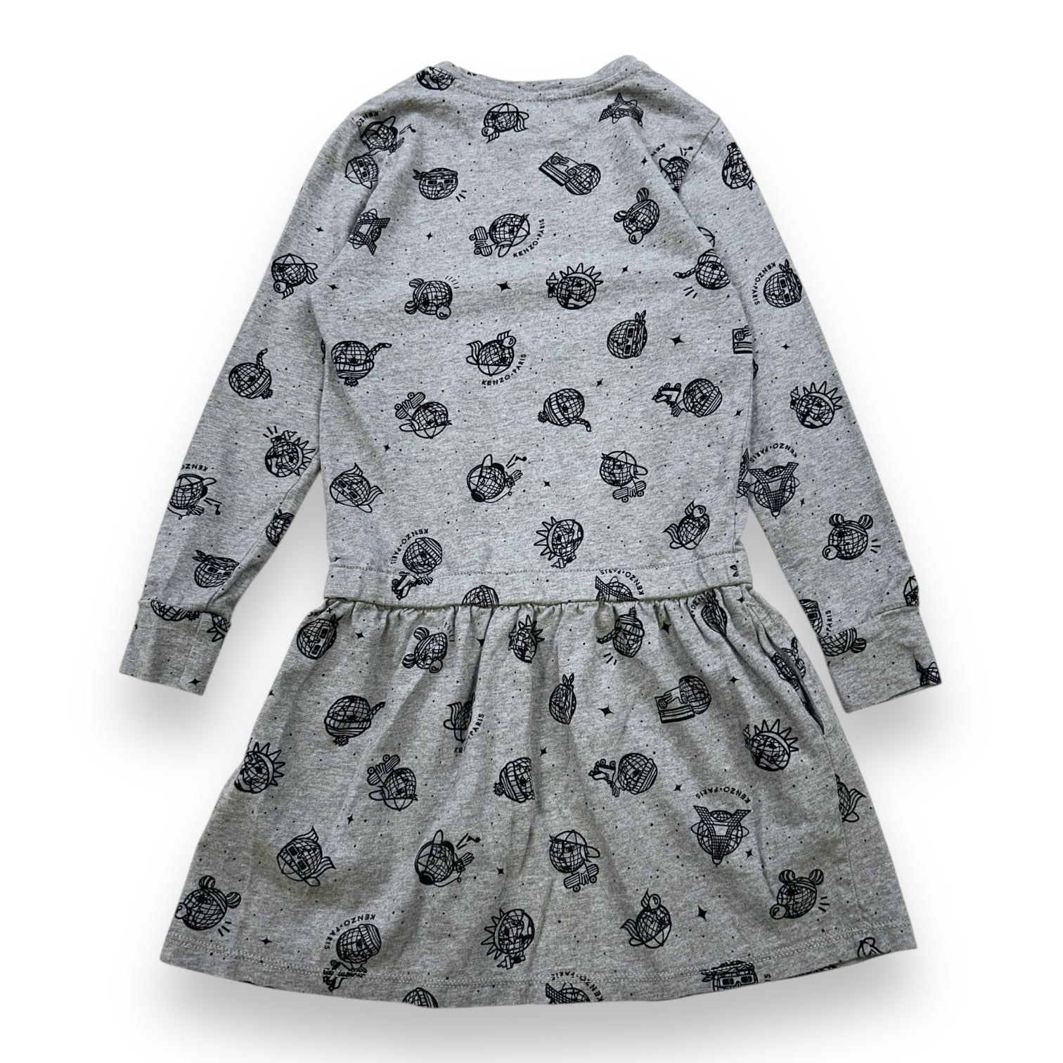 KENZO - ROBE - GRIS - 8 ANS