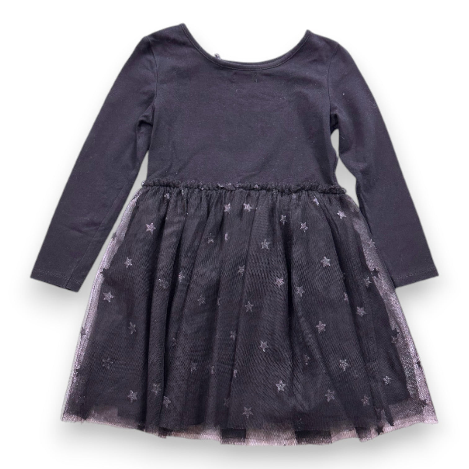 IKKS - Robe noire avec imprimé et jupe en tulle - 4 ans