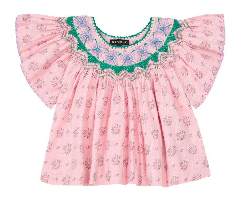 BONJOUR - Blouse Butterfly rose pâle - 10 ans