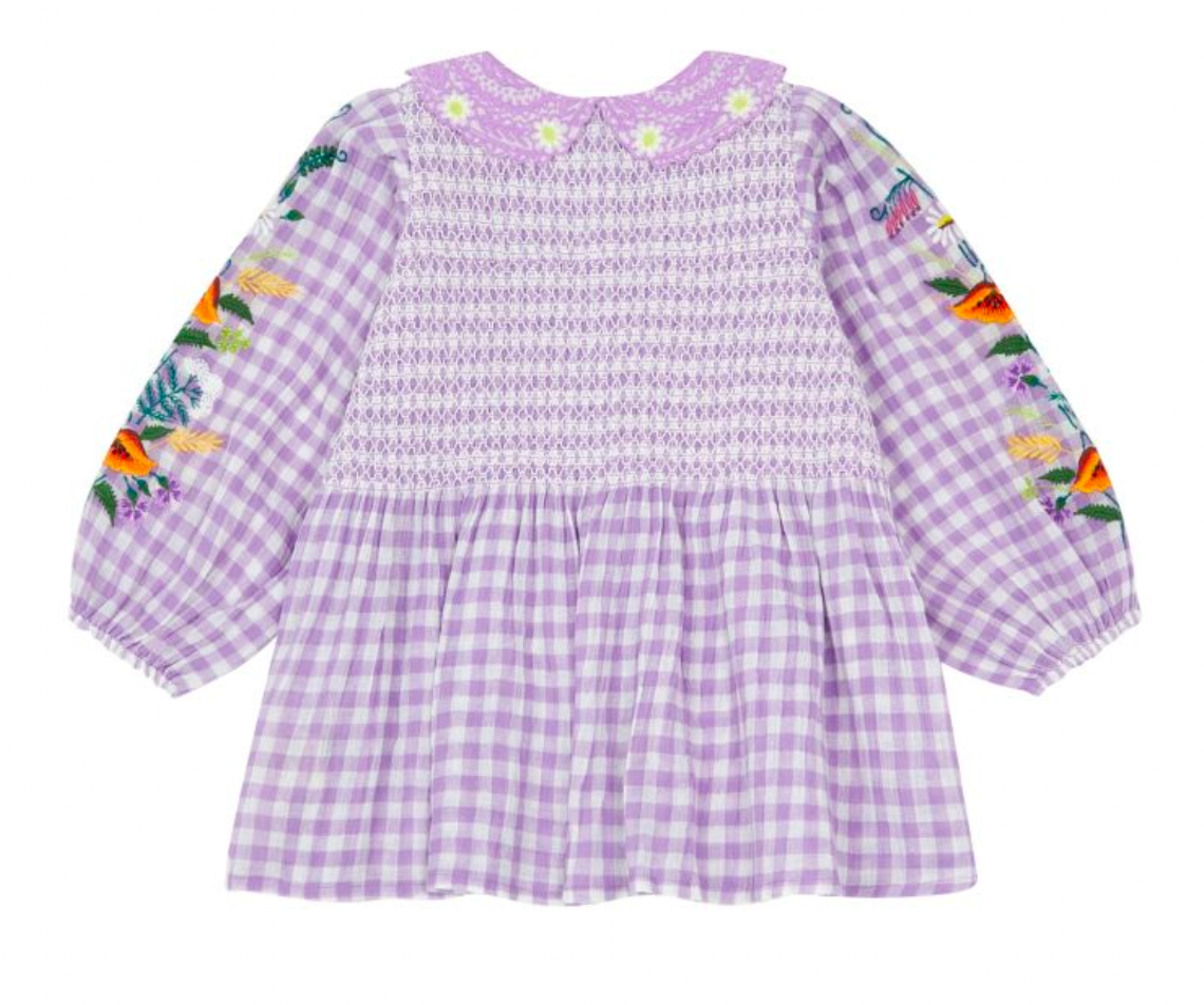 BONJOUR - Blouse Brodée mauve - 8 ans