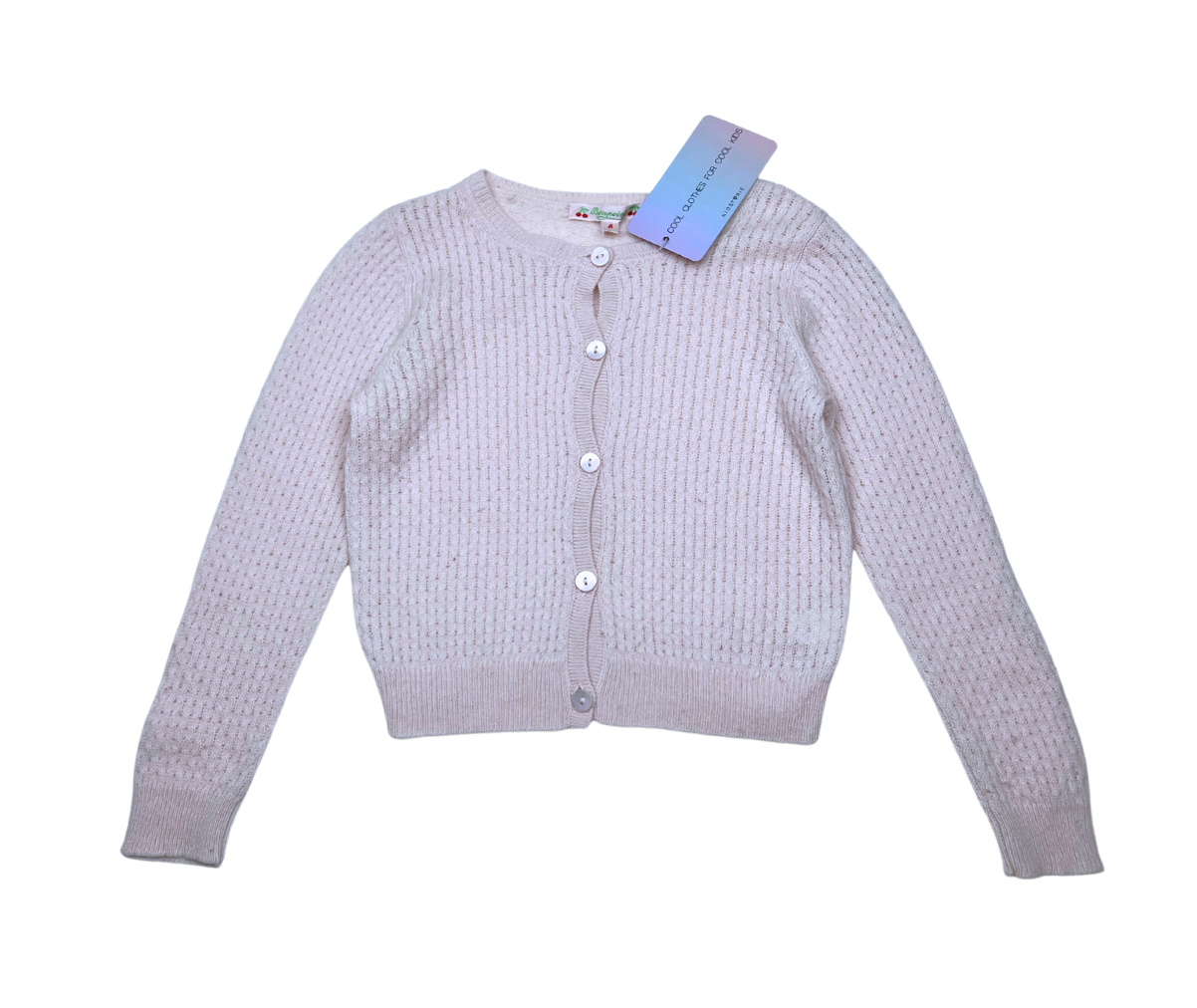 BONPOINT - Cardigan torsadé rose pâle en cachemire - 4 ans