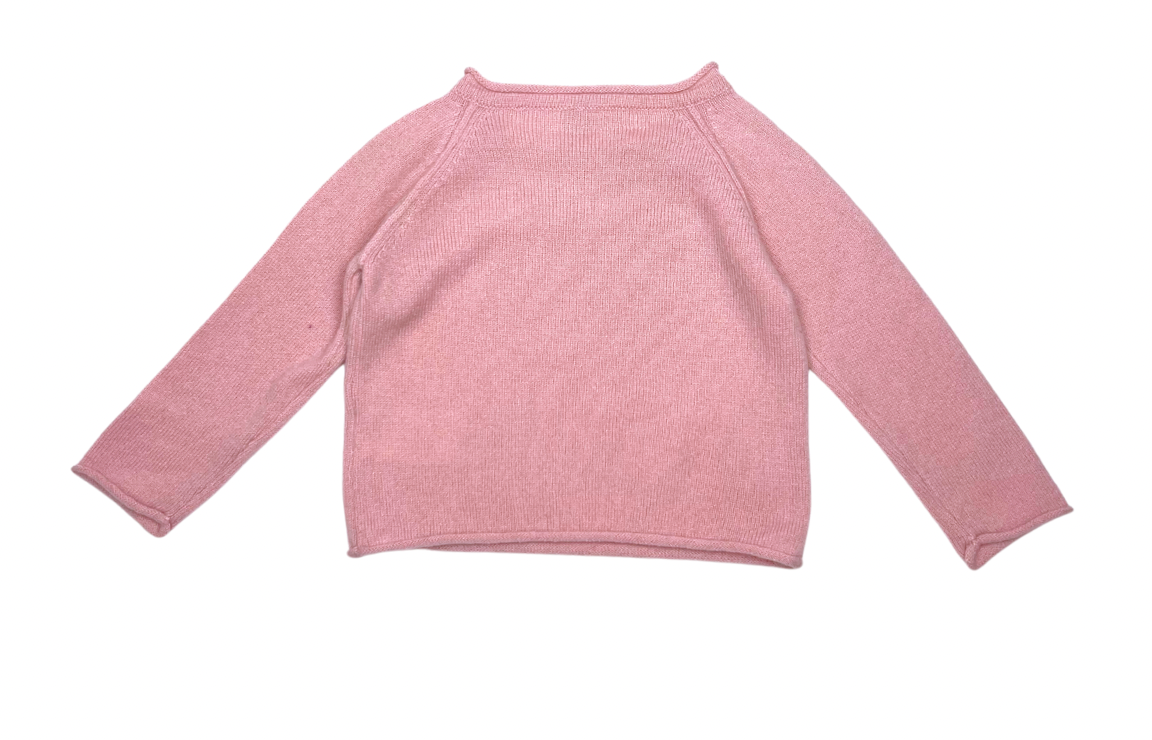 FRENCHY YUMMY - Pull en cachemire rose avec swarovski "love" - 6 mois