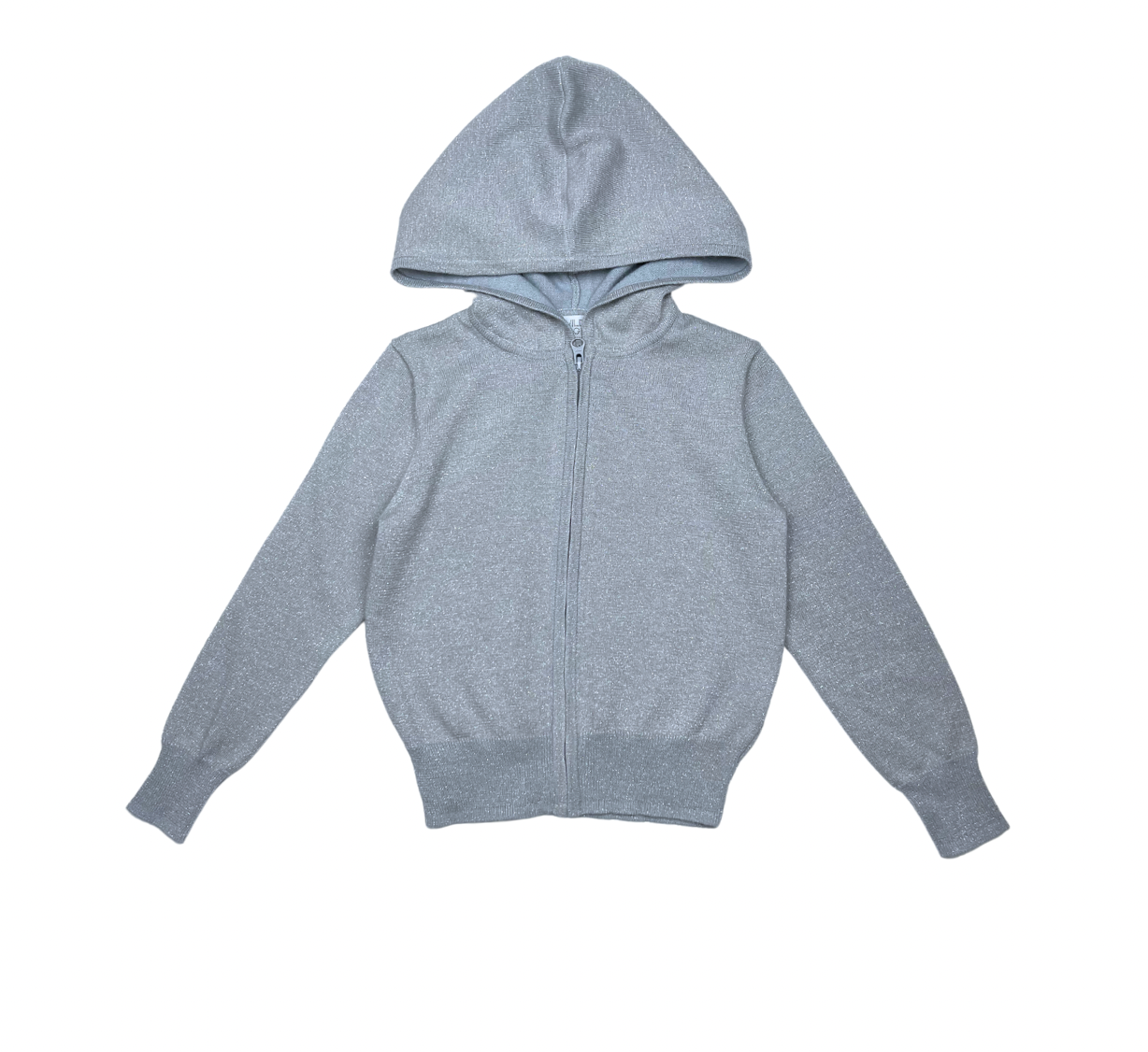 WILD & GORGEOUS - Sweat gris/argenté zippé en laine à paillettes - 4/5 ans