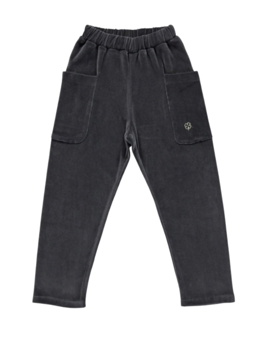 WE ARE KIDS - Pantalon en velours gris foncé avec trèfle - 10/11 ans