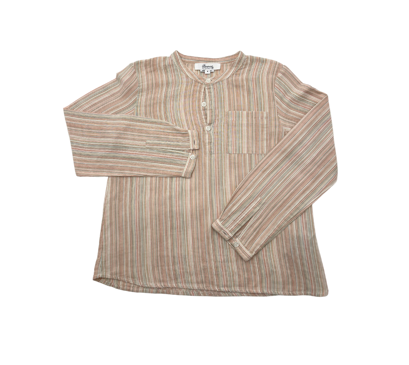 BONPOINT - Chemise à rayures saumon - 8 ans