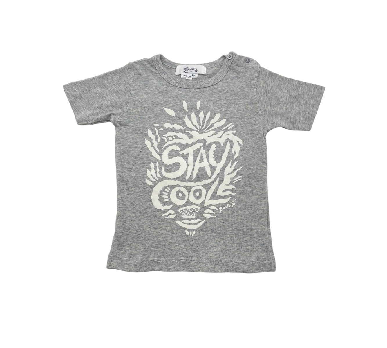 BONPOINT - T-shirt gris "stay cool" - 12 mois