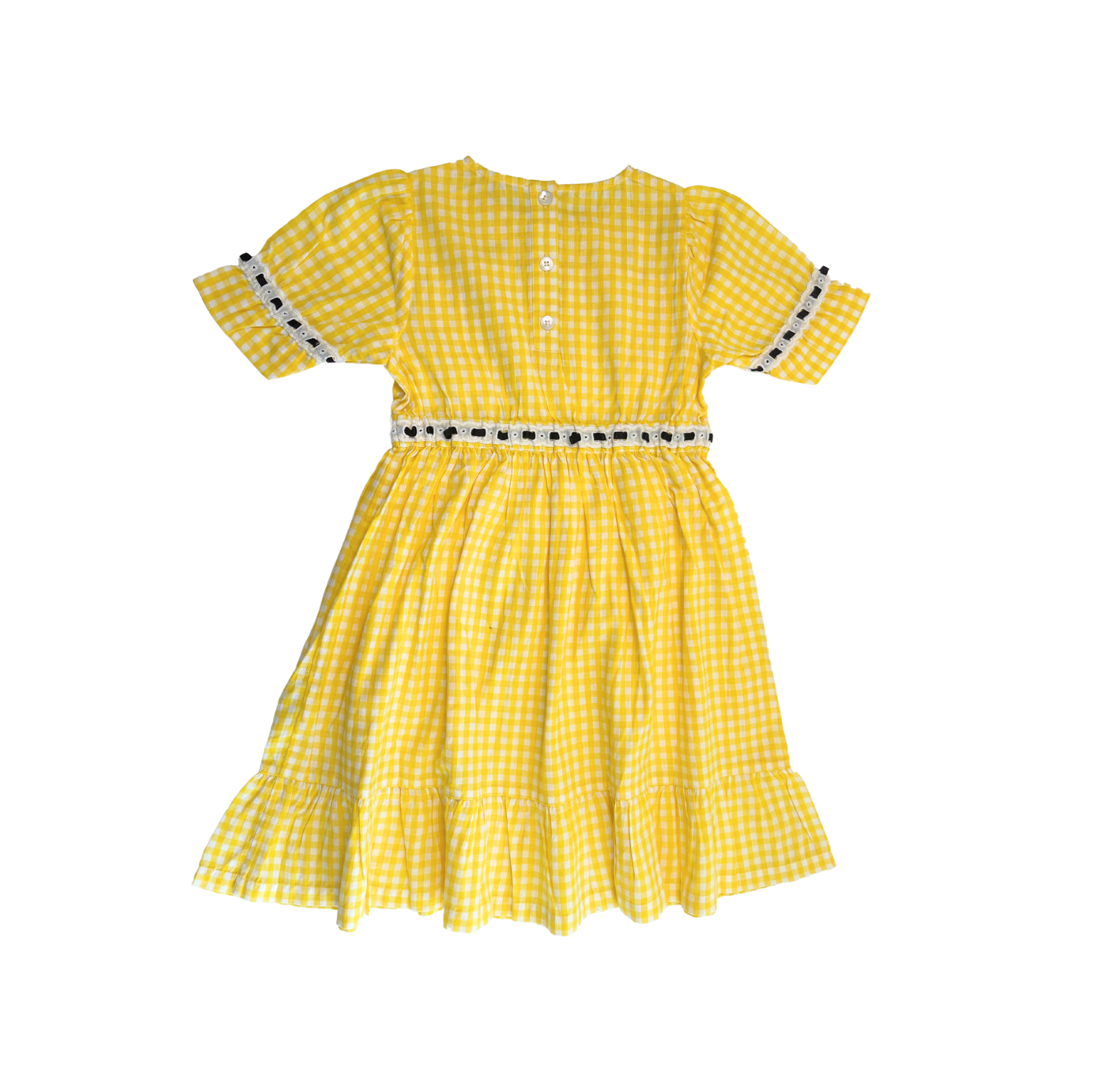 HELLO SIMONE - Robe jaune à carreaux - 6 ans