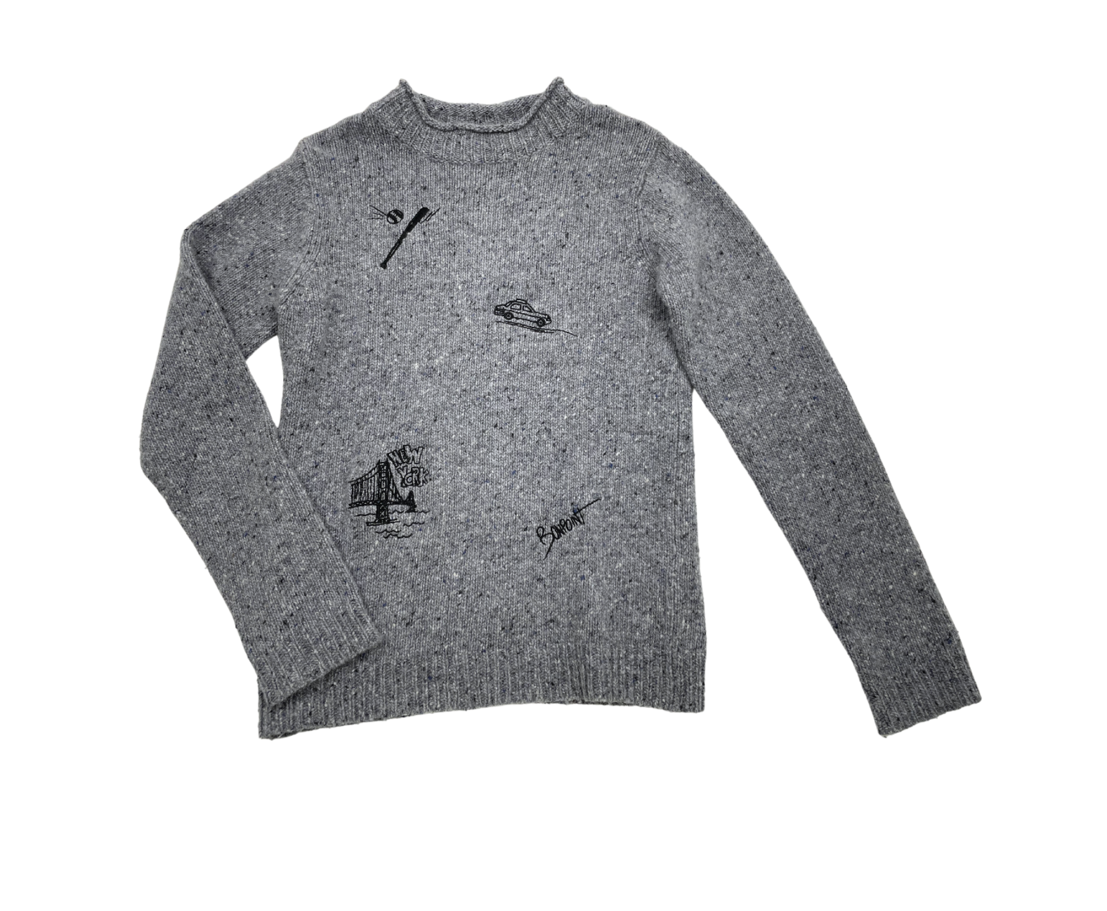 BONPOINT - Pull gris en laine - 12 ans