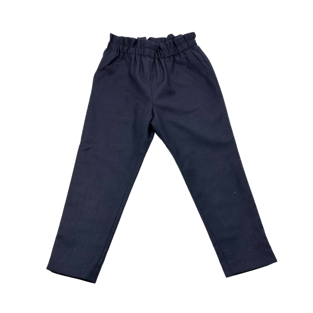 BONPOINT - Pantalon en laine bleu marine - 4 ans