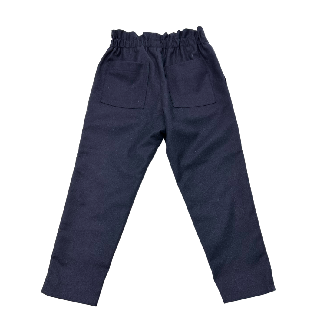 BONPOINT - Pantalon en laine bleu marine - 4 ans