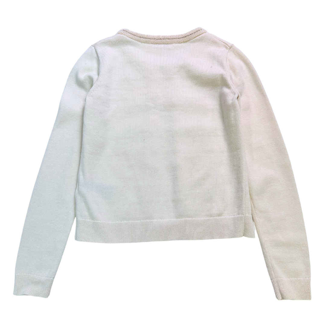 BONPOINT - Cardigan écru orné de perles - 12 ans