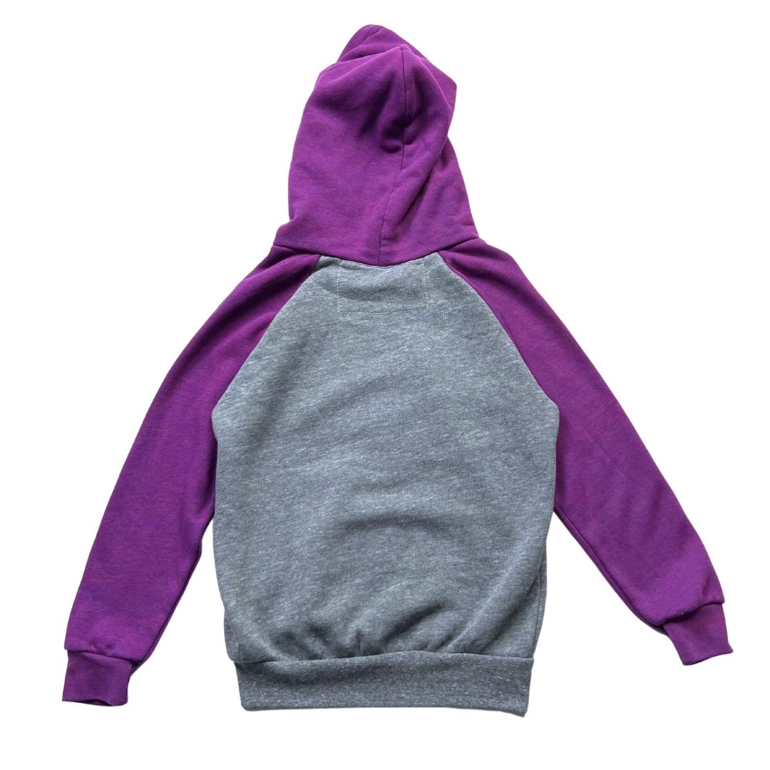 AVIATOR NATION - Sweat à capuche 5 bandes gris & violet (ultra doux) - 8 ans