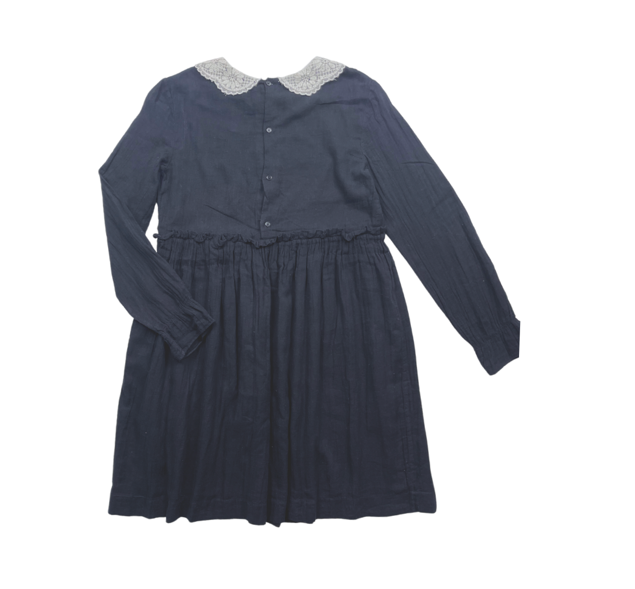 BONPOINT - Robe noire col brodé - 12 ans