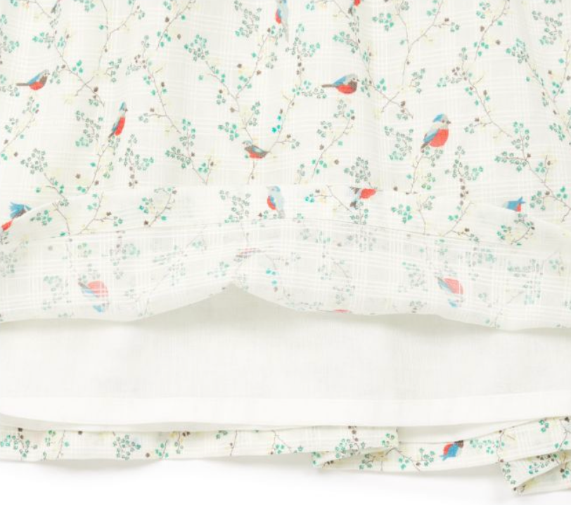 BONTON - Robe blanche motifs arbre et oiseaux - 4 ans