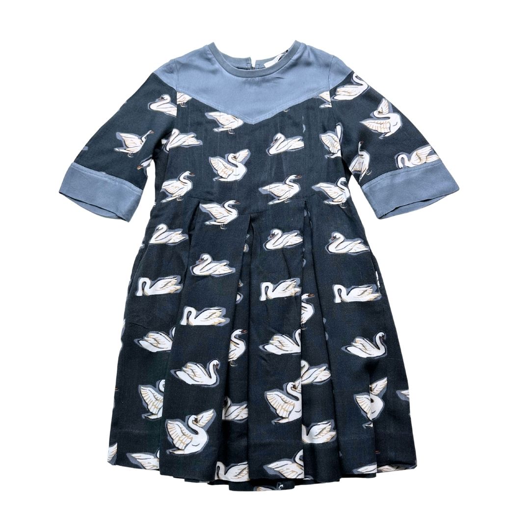 STELLA MCCARTNEY - Robe bleu avec cygnes - 8 ans