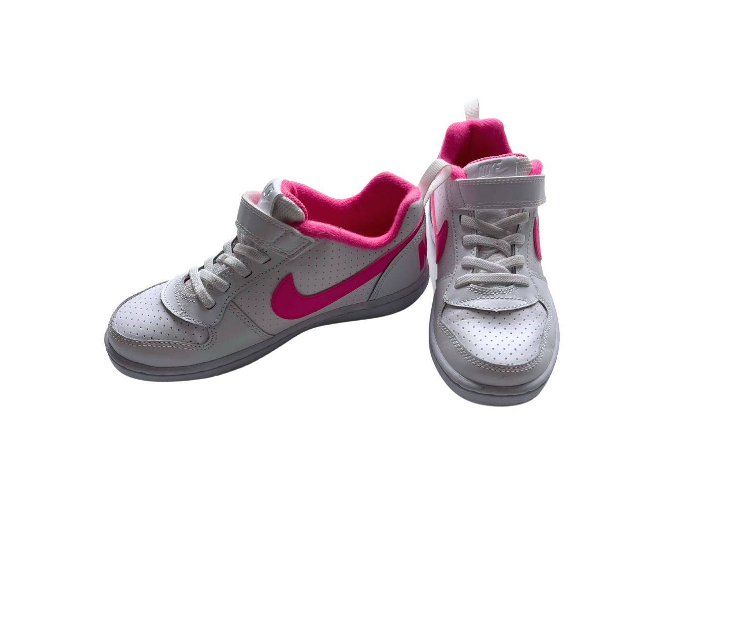 NIKE - Baskets à scratch blanches logo rose - 32