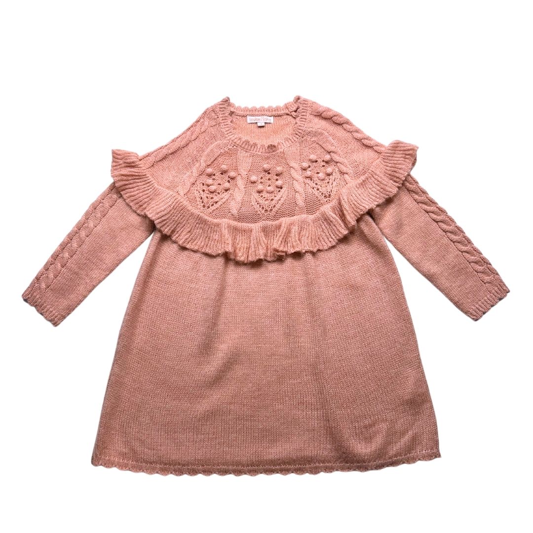 LOUISE MISHA - Robe rose en laine et alpaga - 7 ans