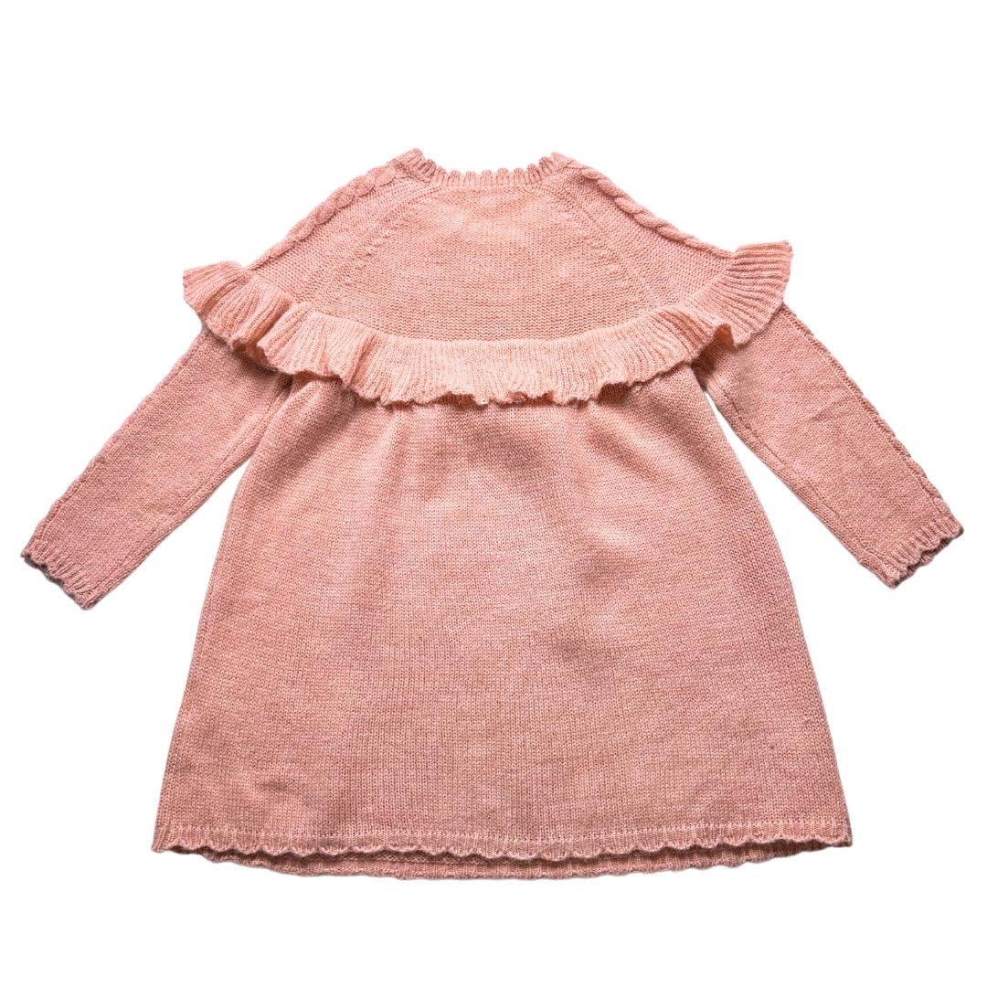 LOUISE MISHA - Robe rose en laine et alpaga - 7 ans