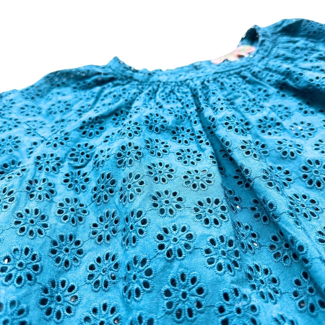 BONPOINT - Blouse bleu en dentelle - 6 ans