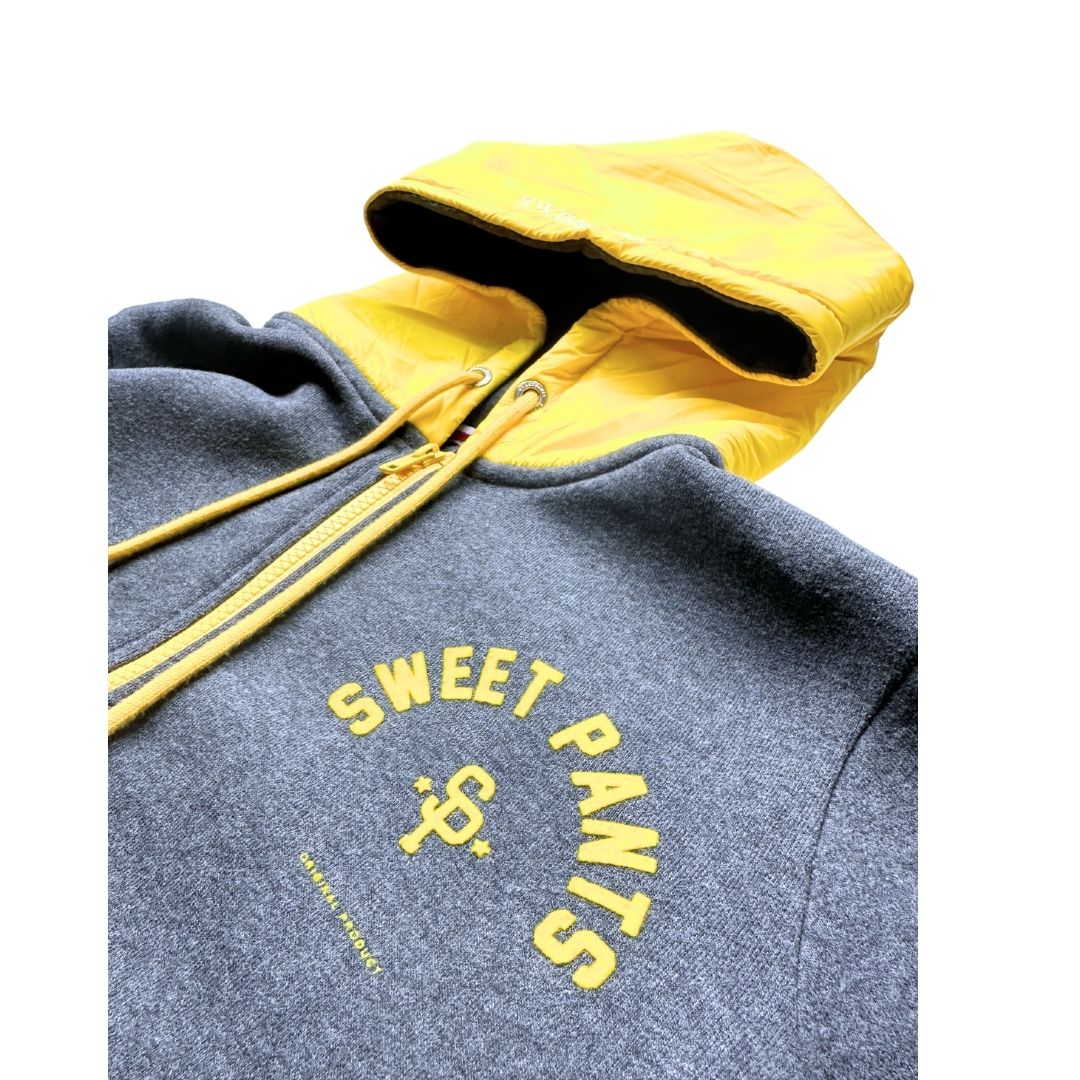 SWEET PANTS - Sweat zippé gris et jaune - 10 ans