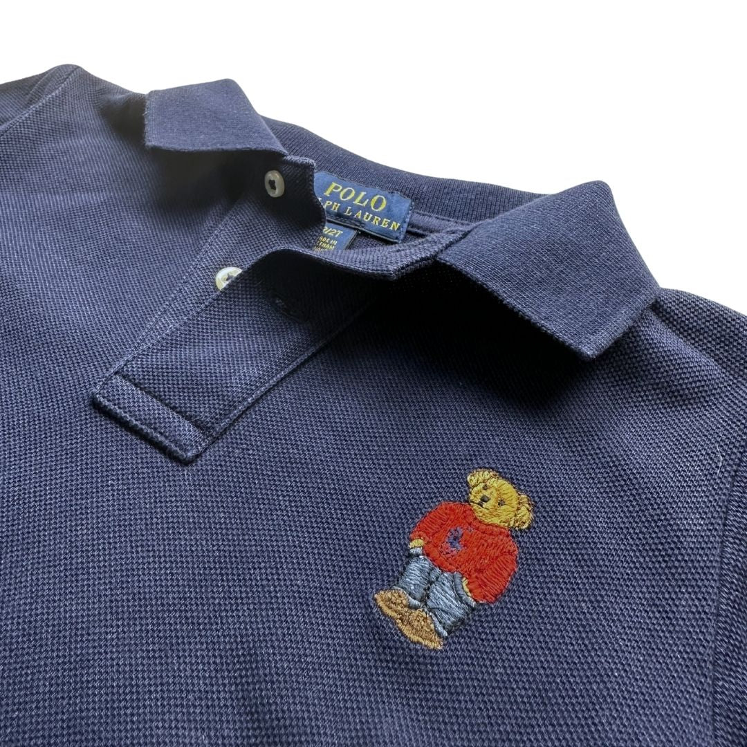 RALPH LAUREN - Polo bleu marine à manches longues - 2 ans