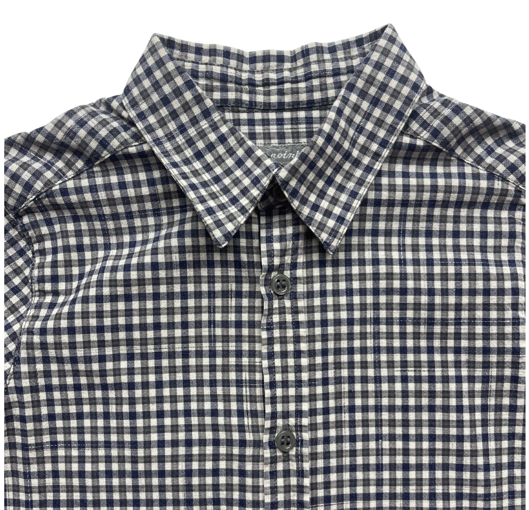 BONPOINT - Chemise à carreaux gris et bleus - 4 ans