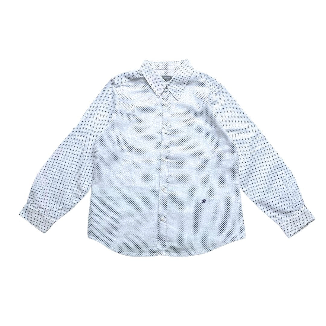 BONPOINT - Chemise blanche à pois bleu - 6 ans