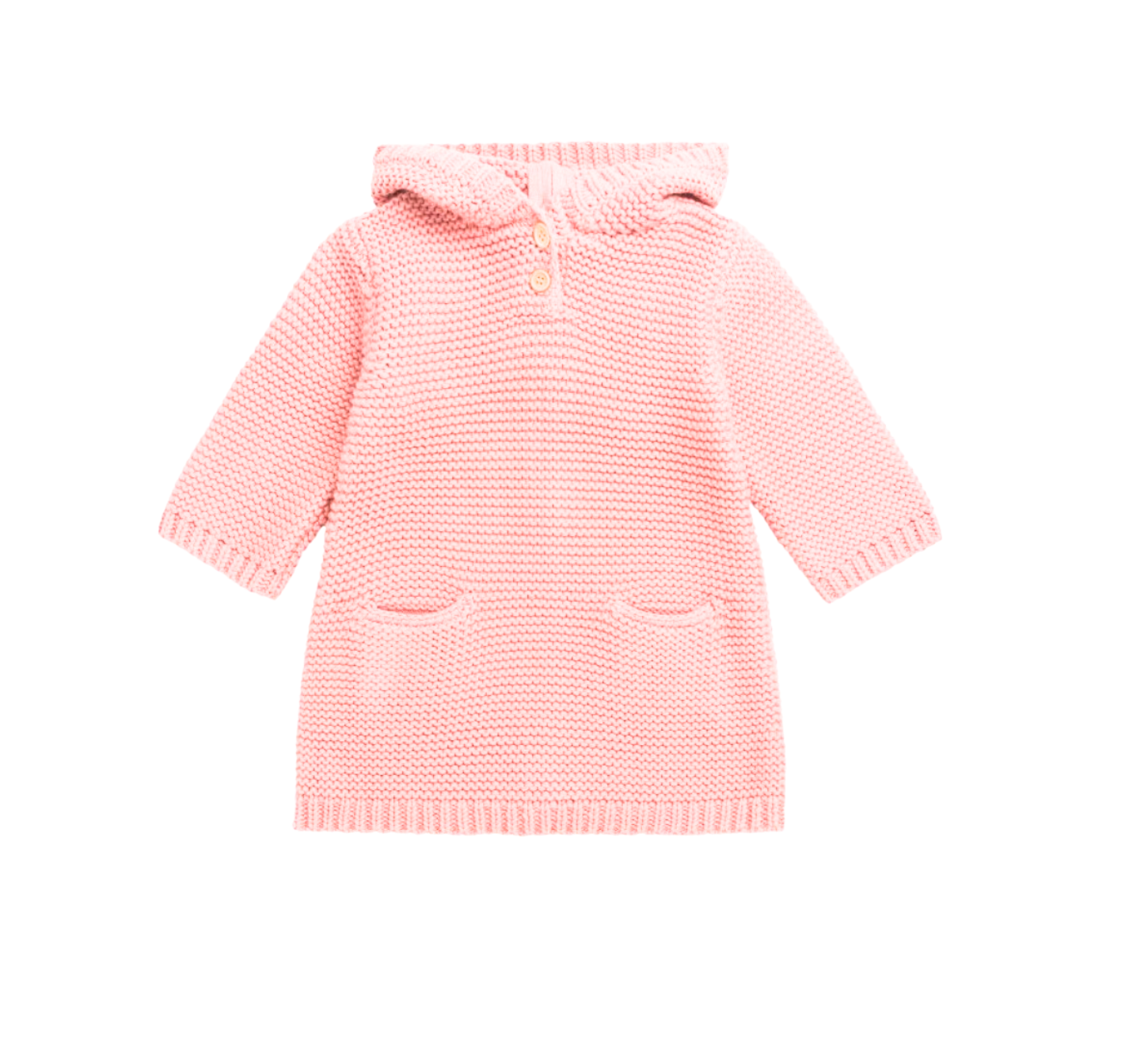 BONPOINT - Burnou rose en maille de coton rose - 3 mois