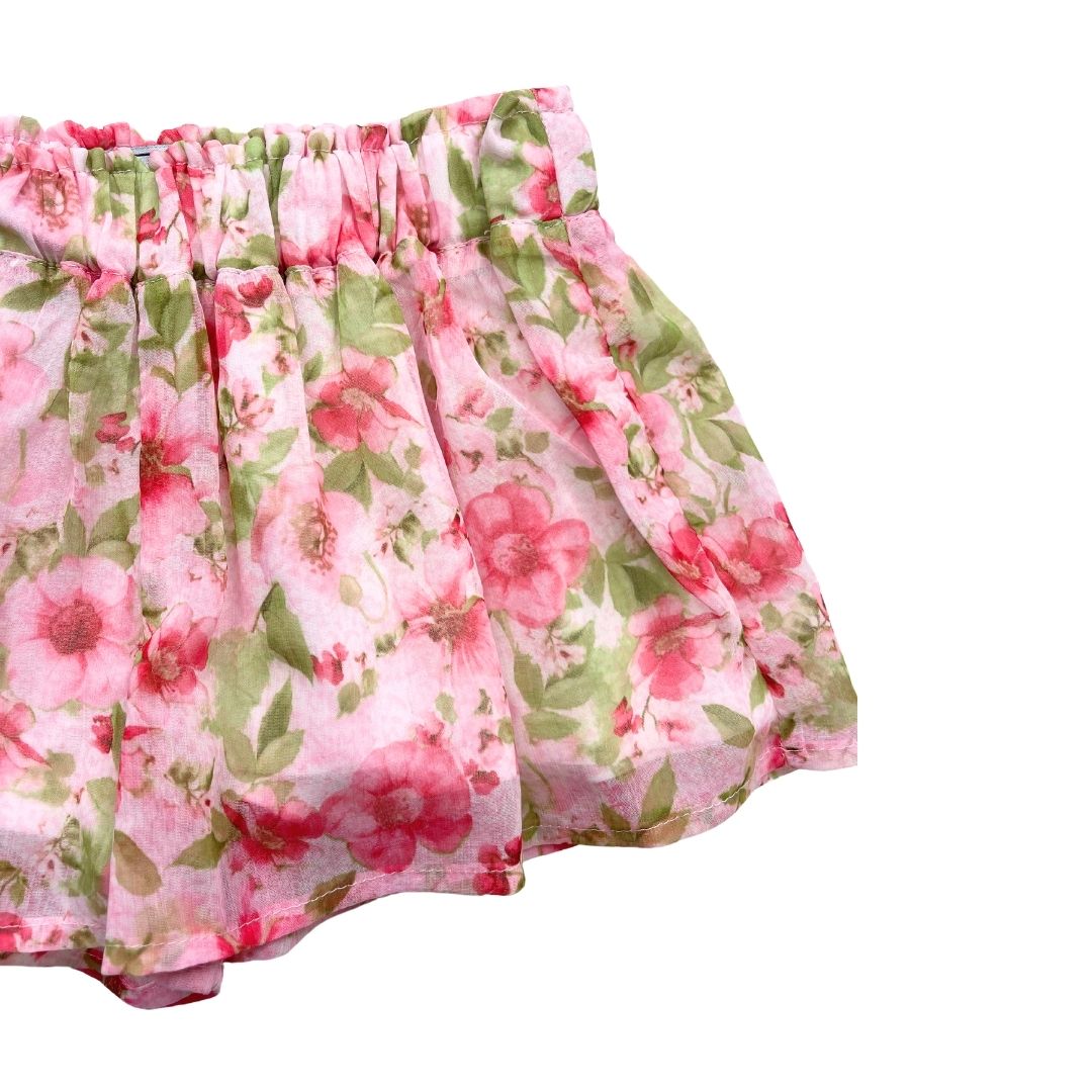 MAYORAL - Jupe / Short rose à fleurs - 18 mois