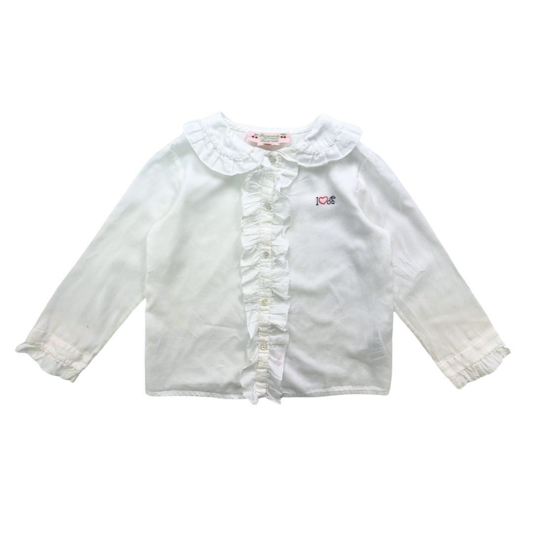 BONPOINT - Chemise blanche brodée - 4 ans