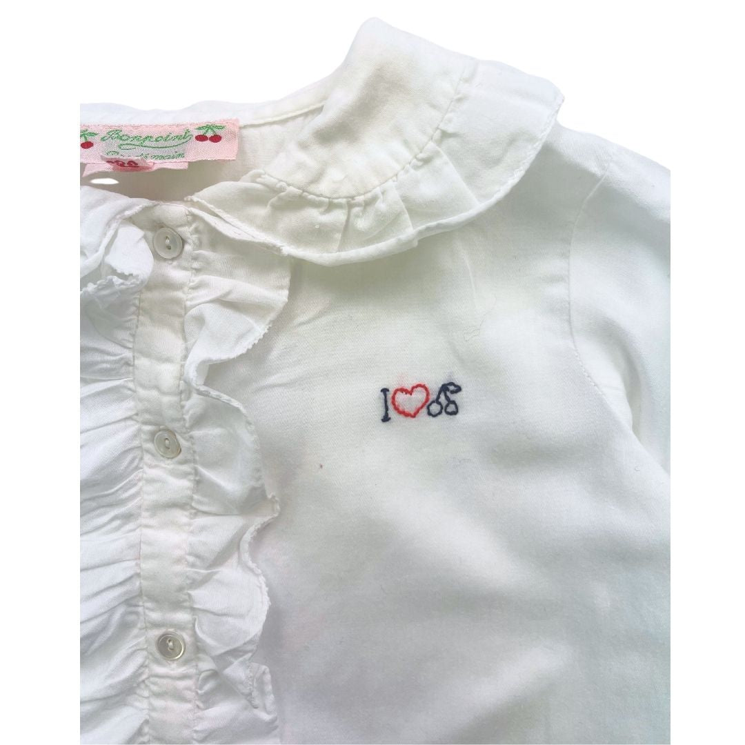 BONPOINT - Chemise blanche brodée - 4 ans