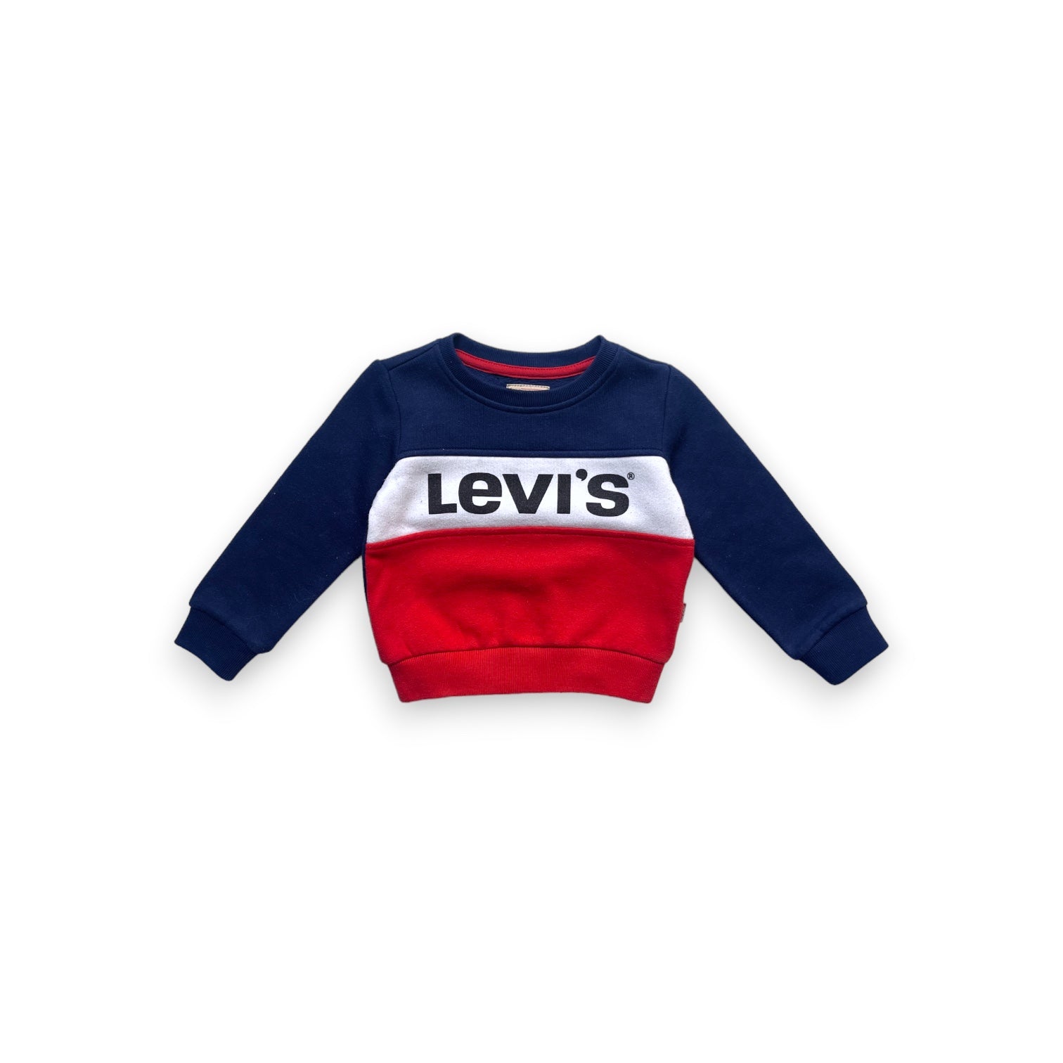 LEVI’S - Sweat bleu blanc rouge col rond - 2 ans