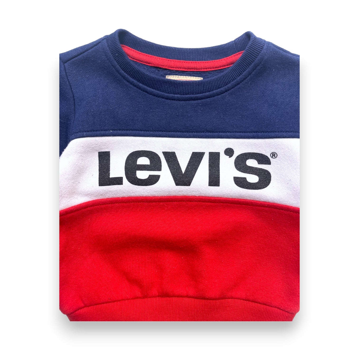 LEVI’S - Sweat bleu blanc rouge col rond - 2 ans