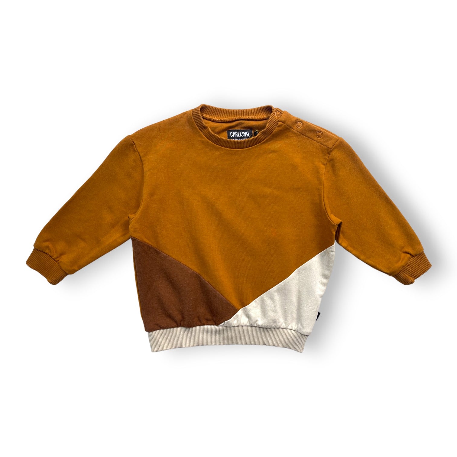 CARLIJNQ - Sweat marron à motifs géométriques - 1/2 ans