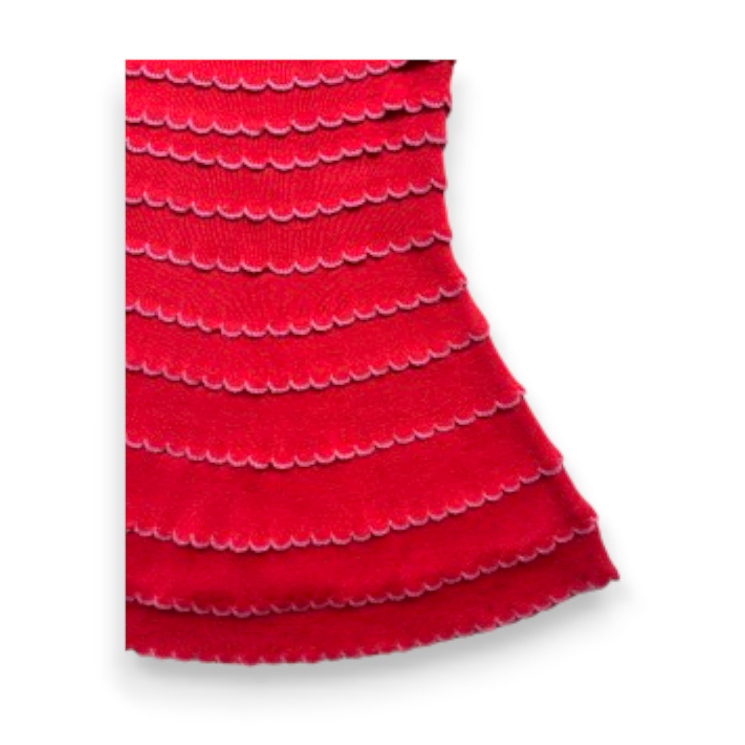 DIOR - Robe sans manches rouge évasée à volants - 4 ans