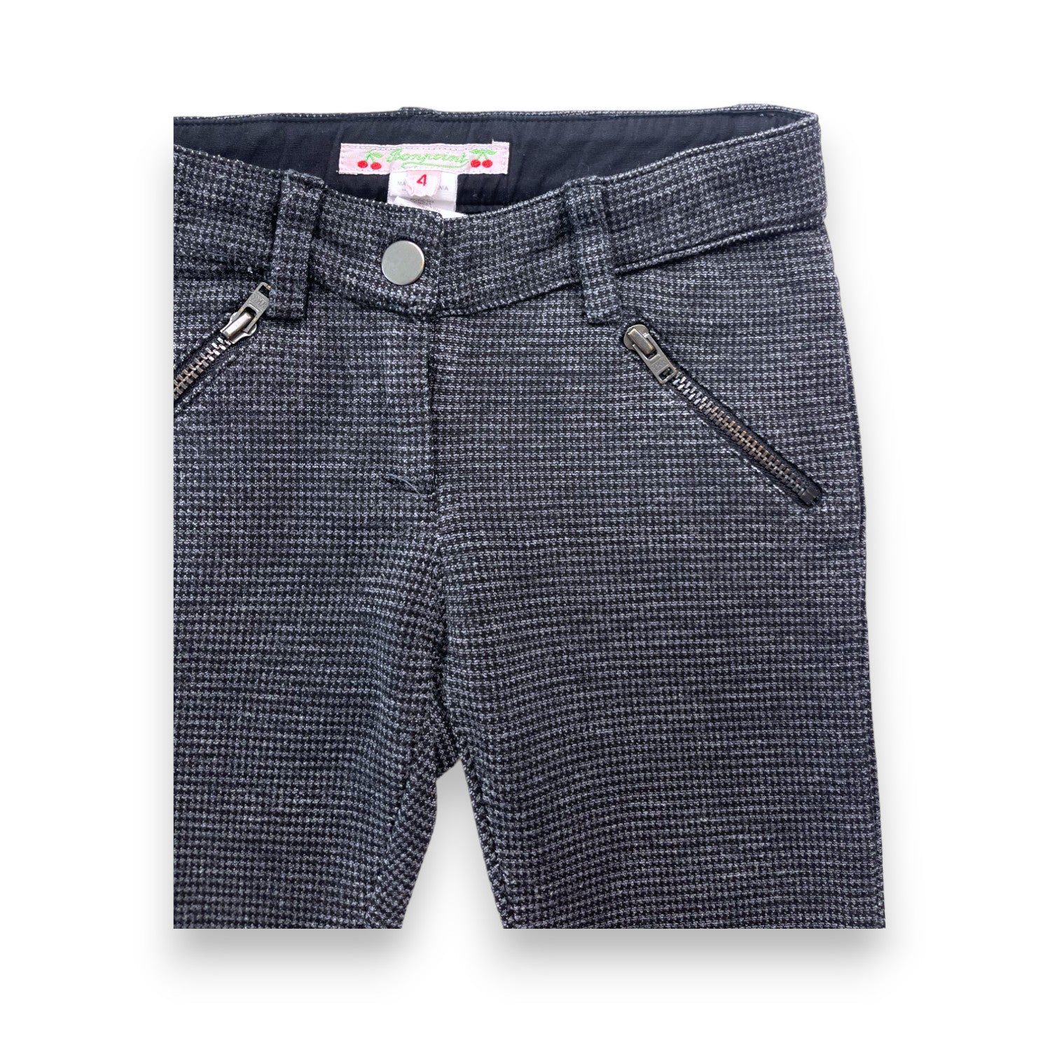BONPOINT - Pantalon motif pied de poule gris et noir - 4 ans