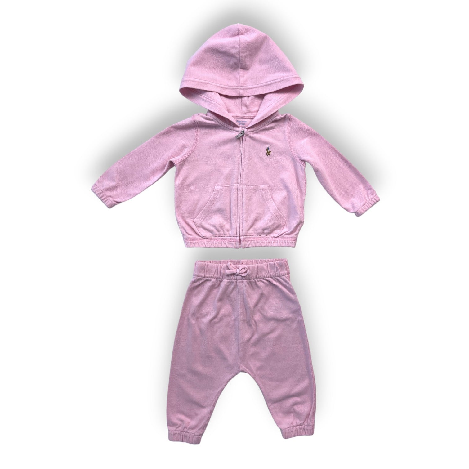 RALPH LAUREN - Ensemble en coton rose - 6 mois