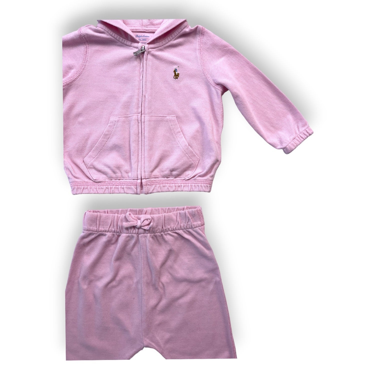 RALPH LAUREN - Ensemble en coton rose - 6 mois