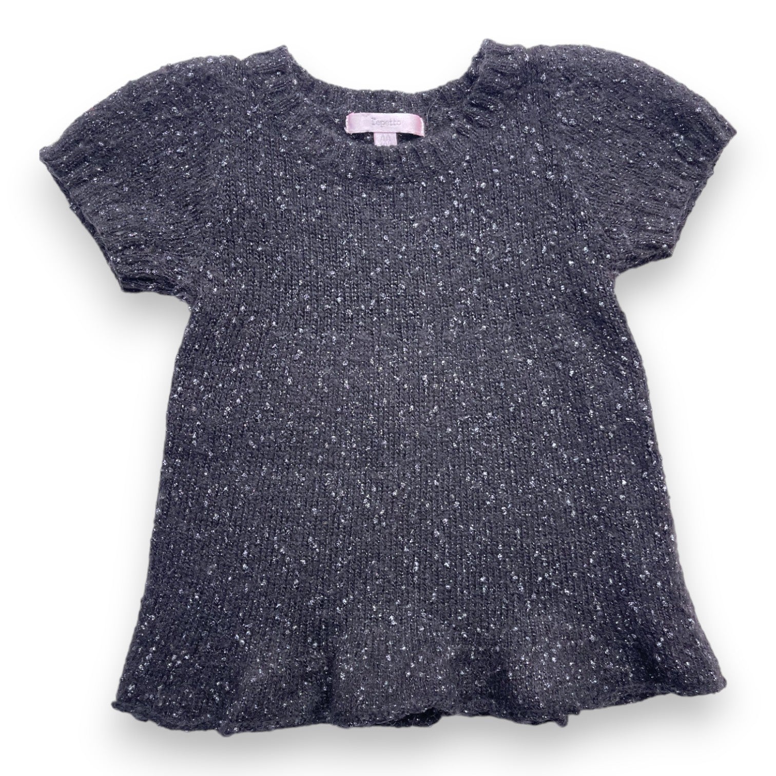 REPETTO - Top noir en laine détails brillants - 4 ans