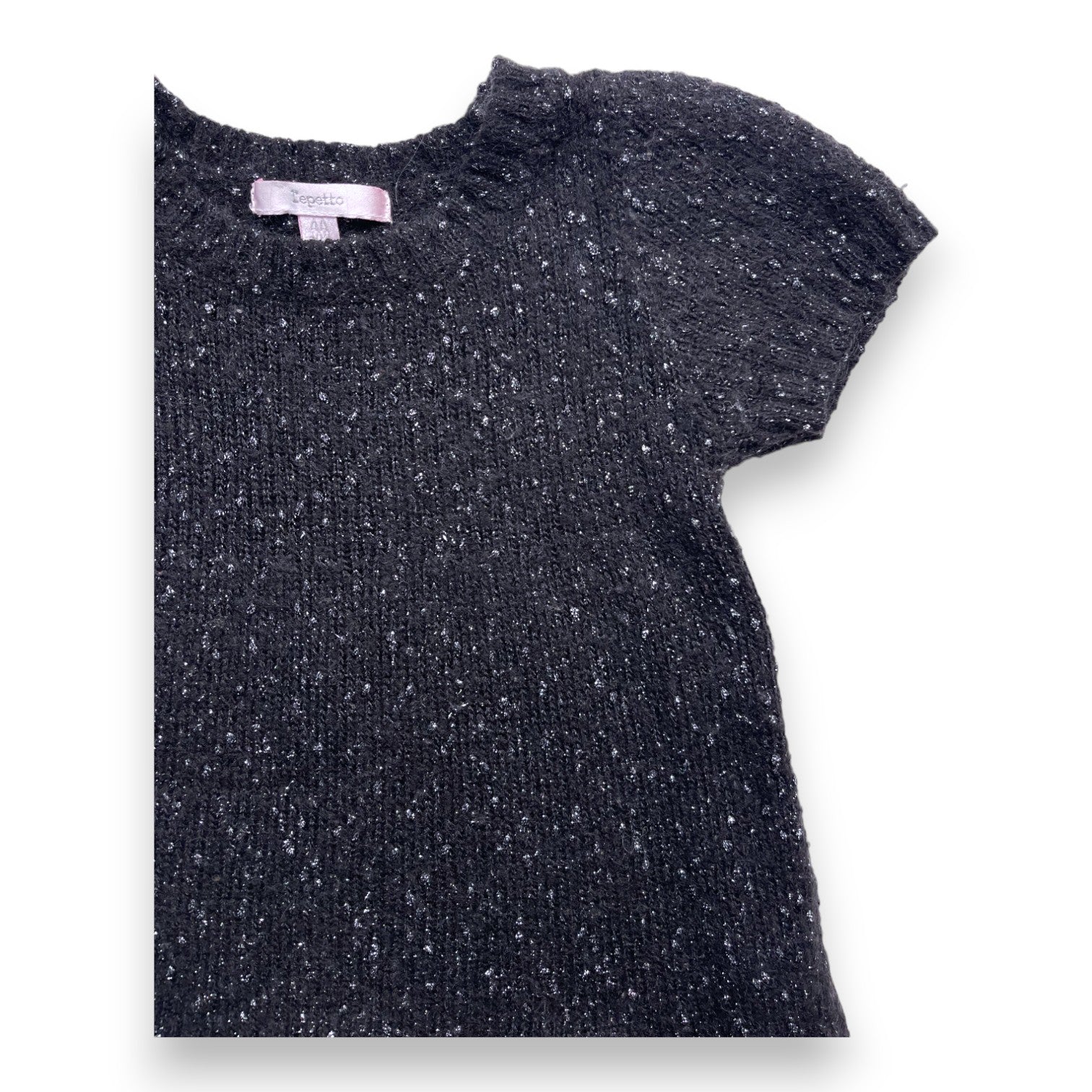 REPETTO - Top noir en laine détails brillants - 4 ans