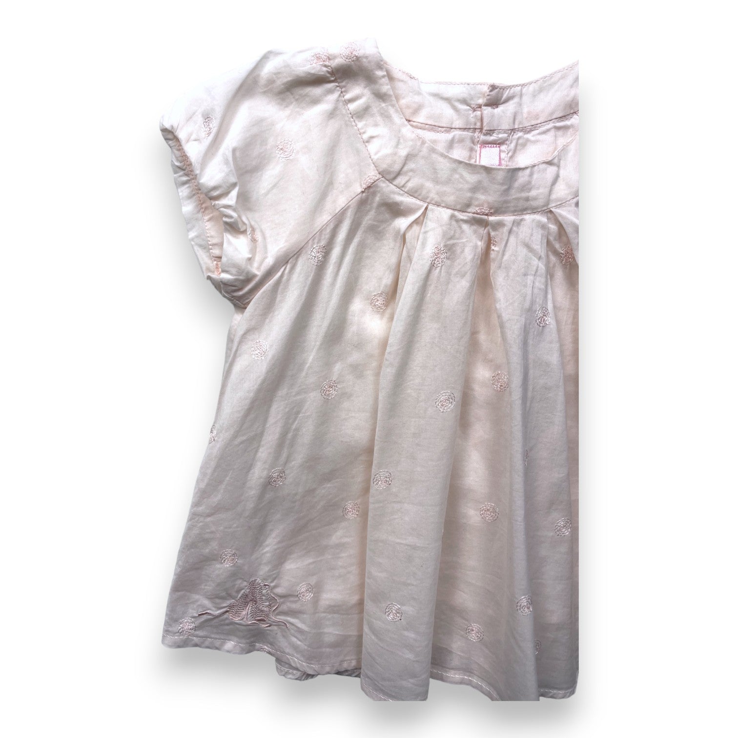 REPETTO - Robe sans manches rose brodée - 12 mois