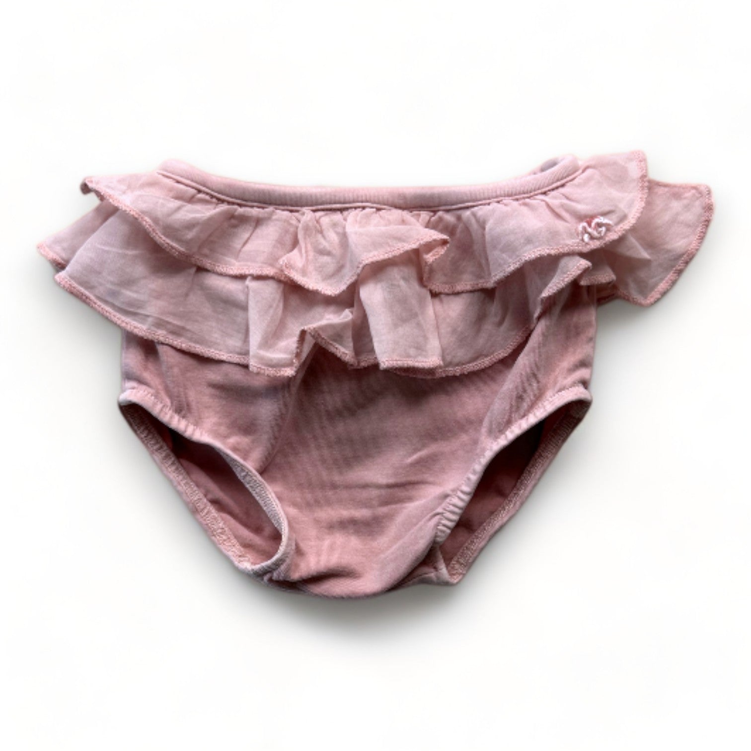 TOCOTO VINTAGE - Bloomer rose avec volants - 6 mois