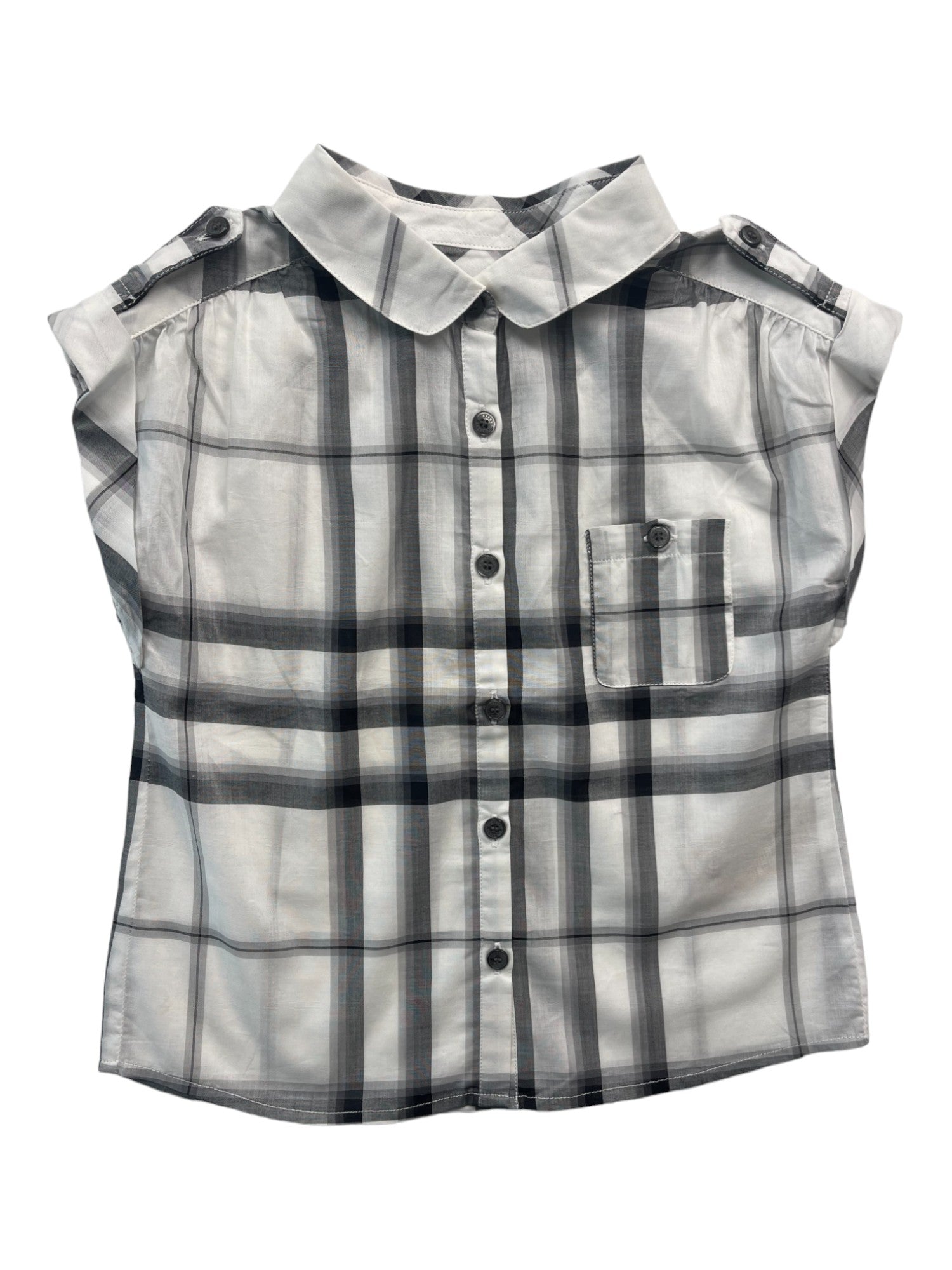 BURBERRY - Blouse blanche et noire à carreaux (neuve) - 4 ans